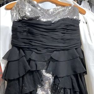 Black and Grey High Low Dress